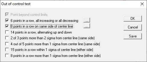 Setting Out of Control Tests