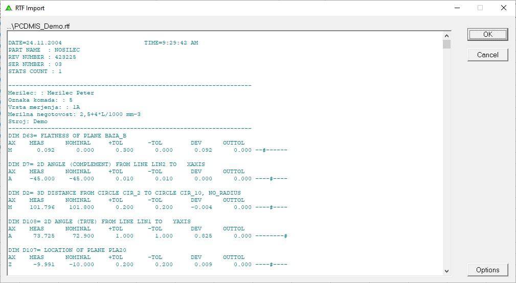 Importing PC-DMIS Files